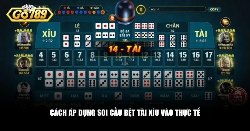 Cách áp dụng soi cầu bệt tài xỉu vào thực tế