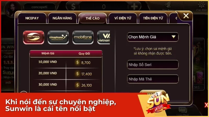 Khi nói đến sự chuyên nghiệp, Sunwin là cái tên nổi bật